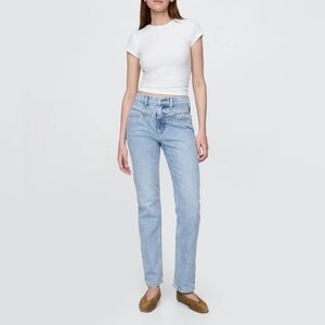 Gap Women's High Rise 90s Straight Blue Light Indigo Jeans
